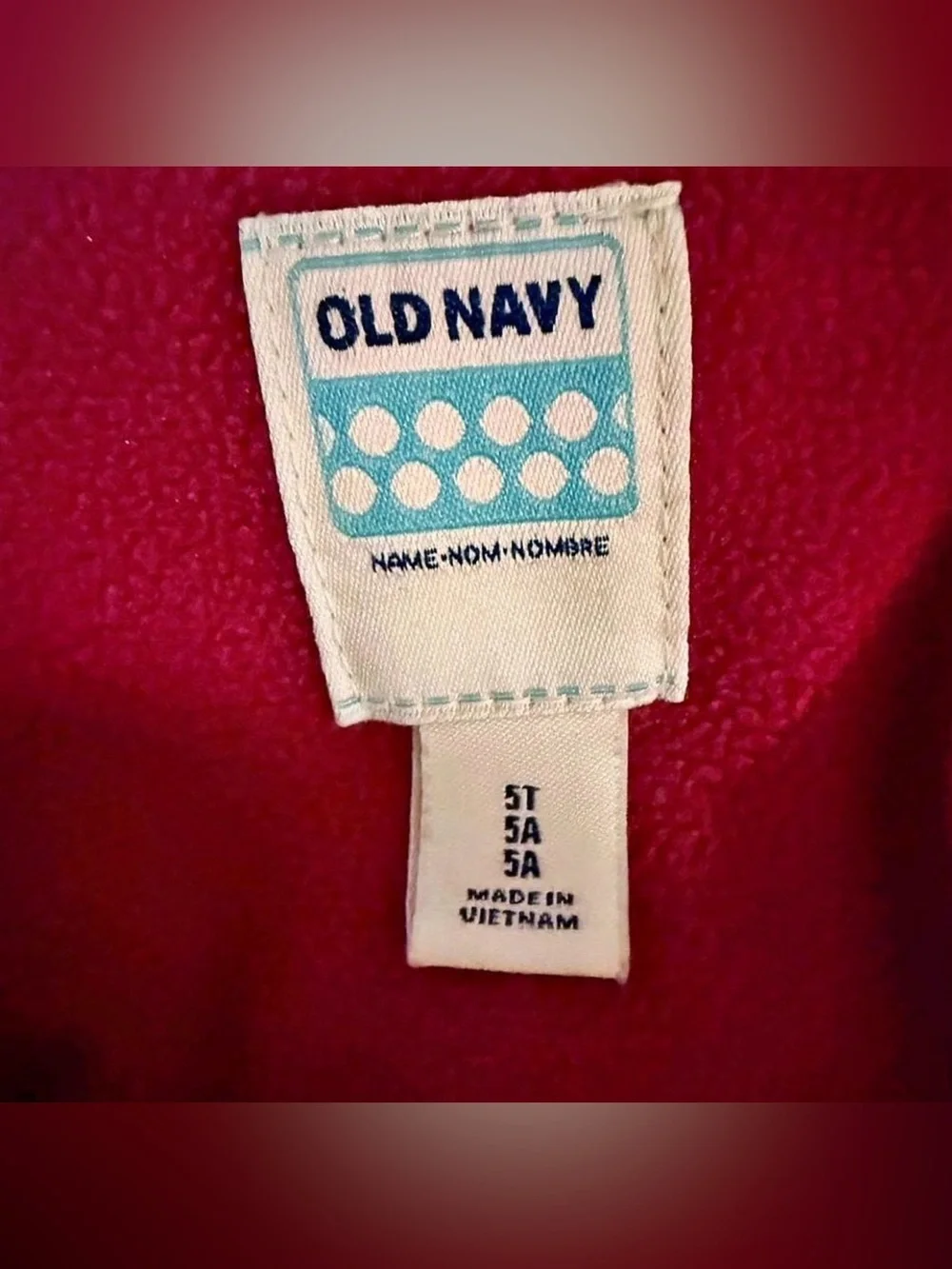 Old Navy Girls Berry-Red Puffer Jacket with Decorative Bow Collar